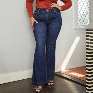 KanCan Frayed Hem Mid-Rise Bootcut Jeans